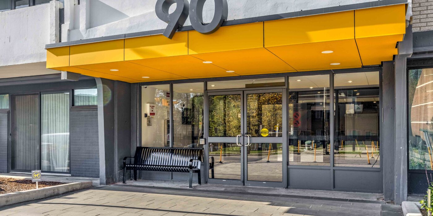 90Eastdale_EXT_Amenity_ExteriorEntrance_Oct2025